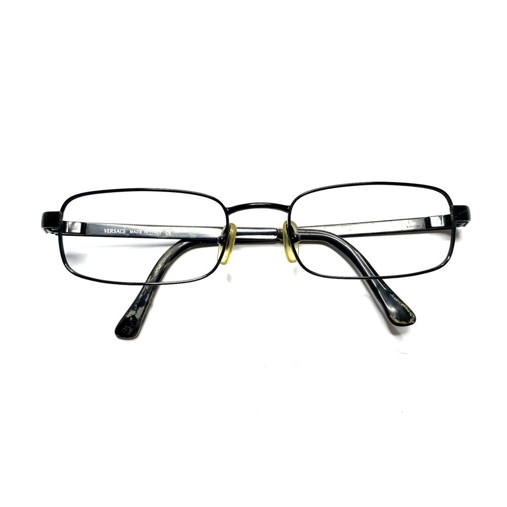 Versace Black Metal Rectangular Glasses Italy MOD 1001 1009 52 19 135 - Picture 8 of 8